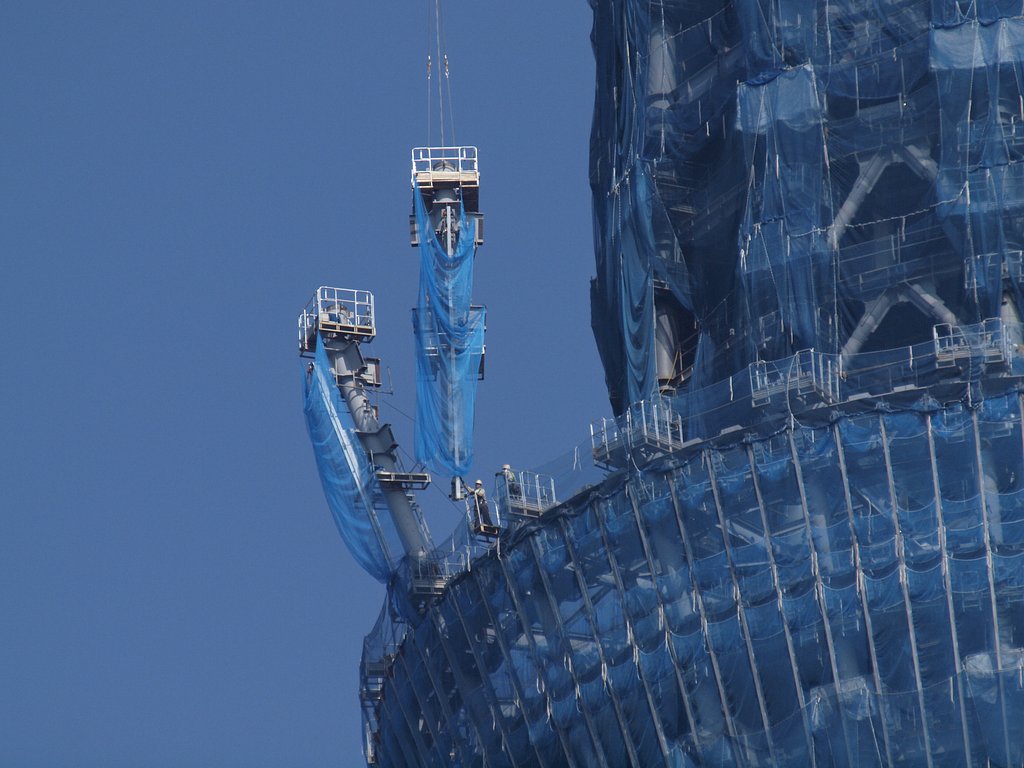 ３５０ｍ上空の作業