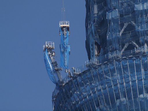 ３５０ｍ上空の作業