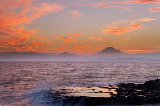富士と夕焼け