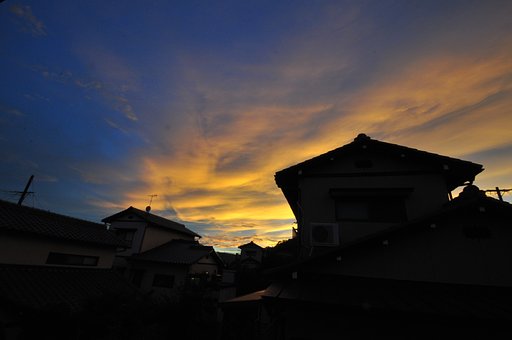 二階から夕焼けを・・・・
