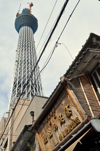 足袋店と東京スカイツリー