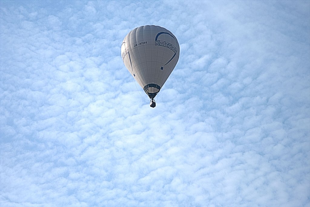 いわし雲に熱気球