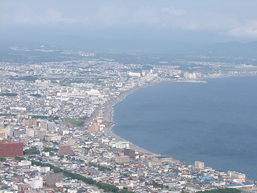 日中の函館山からの風景