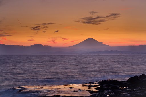 富士と夕焼け