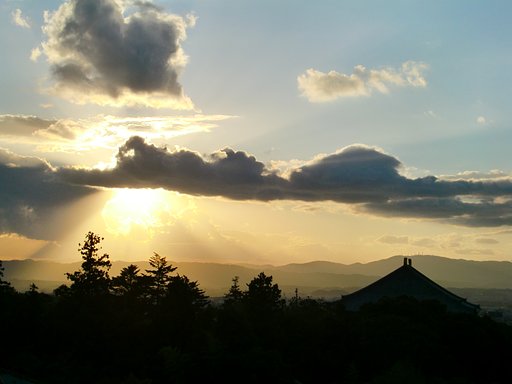 ２月堂からの夕陽