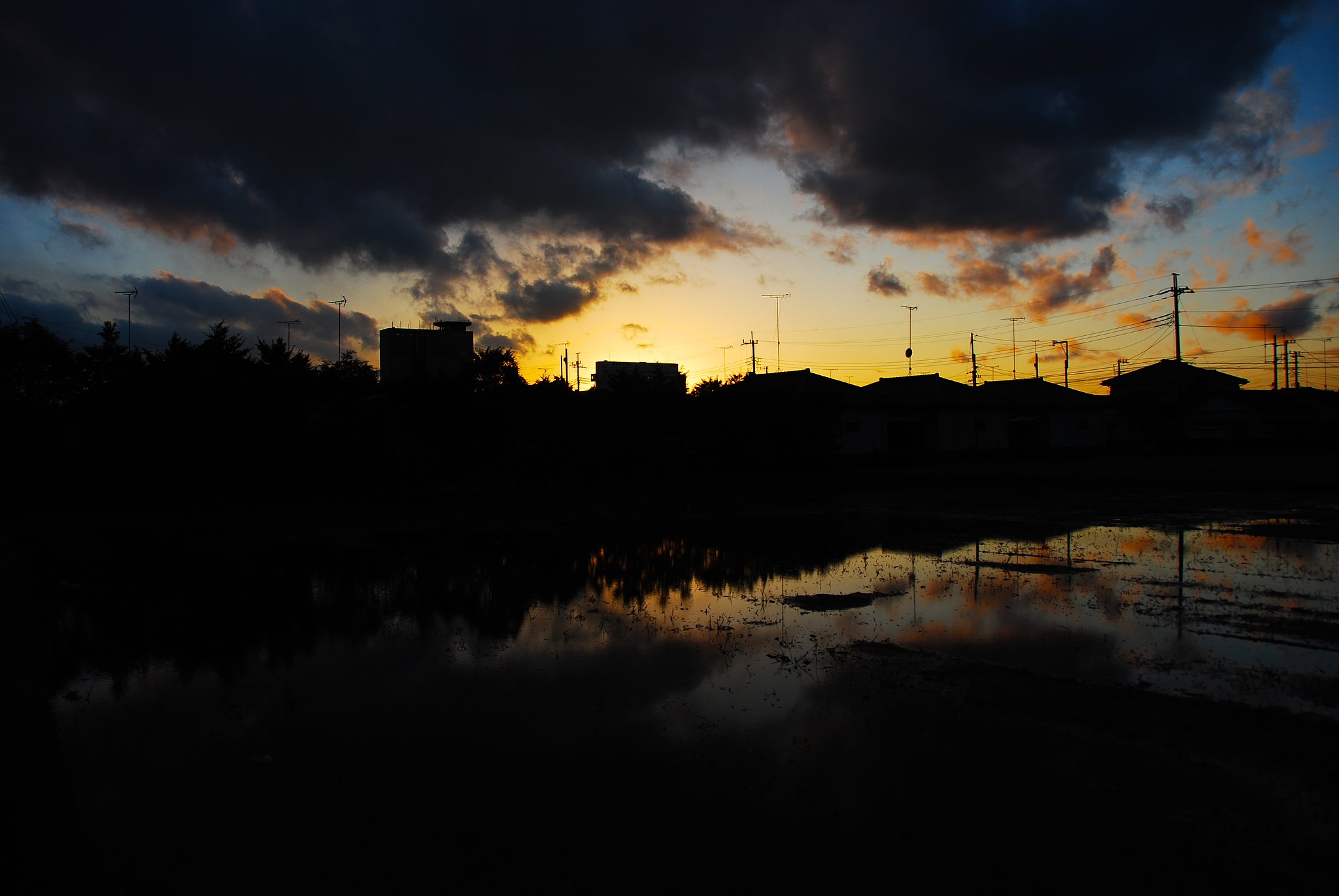 雨上がりの夕暮れ