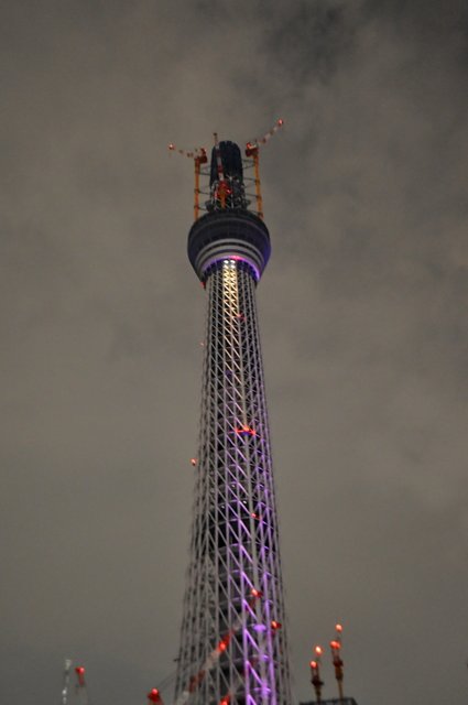 東京スカイツリーＬＥＤ試験点灯
