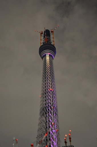 東京スカイツリーＬＥＤ試験点灯
