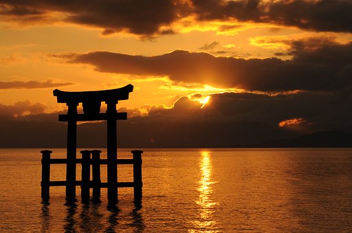 白髭神社の日の出