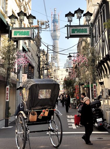 人力車と東京スカイツリー