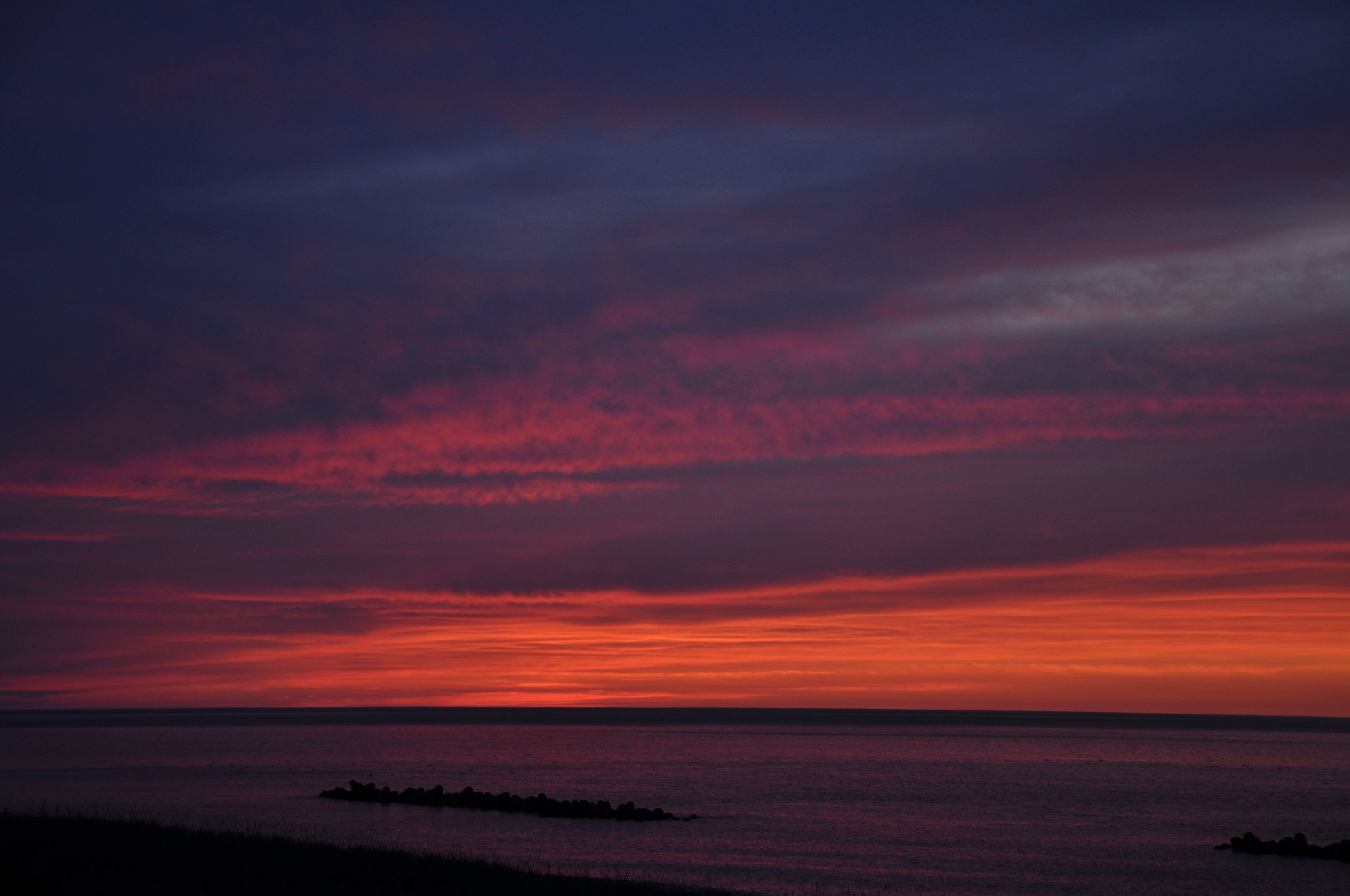 オホーツクの夕日