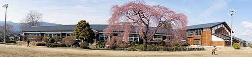【おだやかに・・・春】 パノラマ杵原学校桜