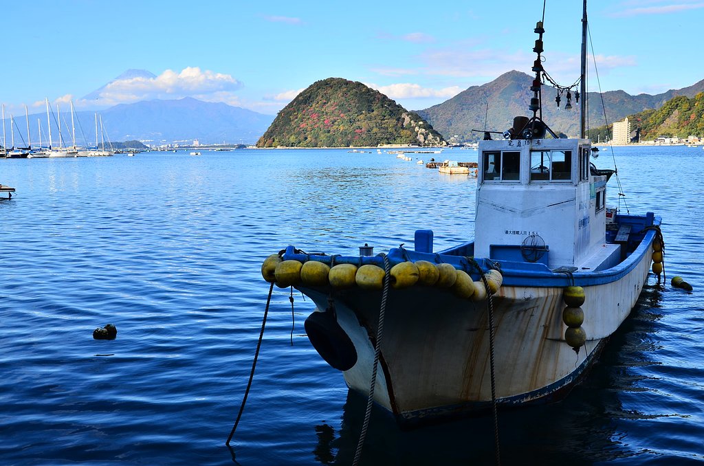 駿河湾越しの富士の山