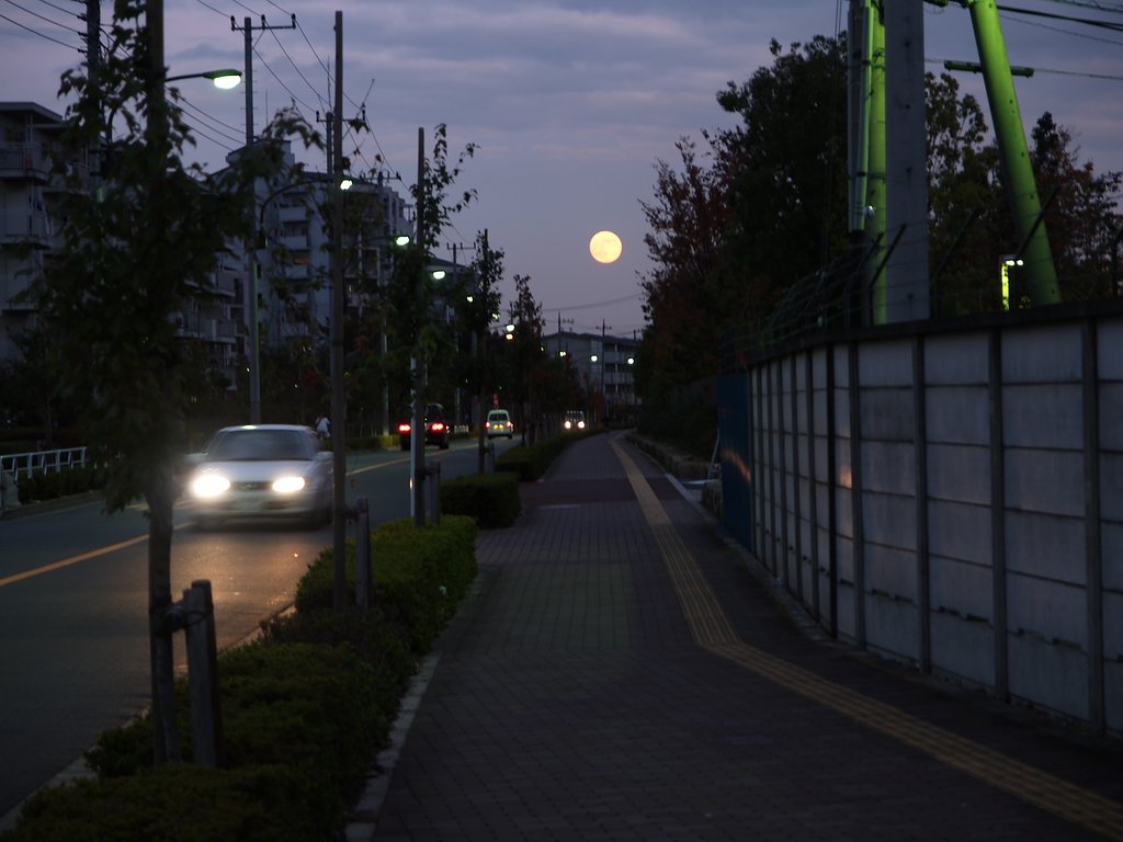 夕焼けの反対側