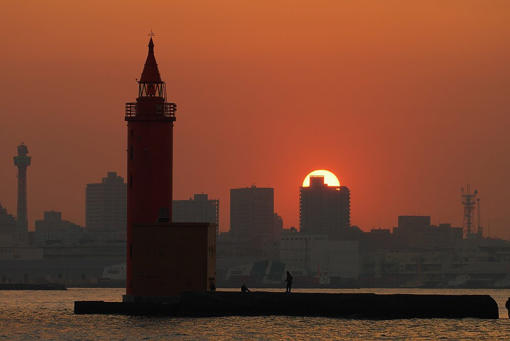 今日の夕日です