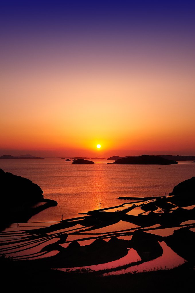 土谷の棚田夕景