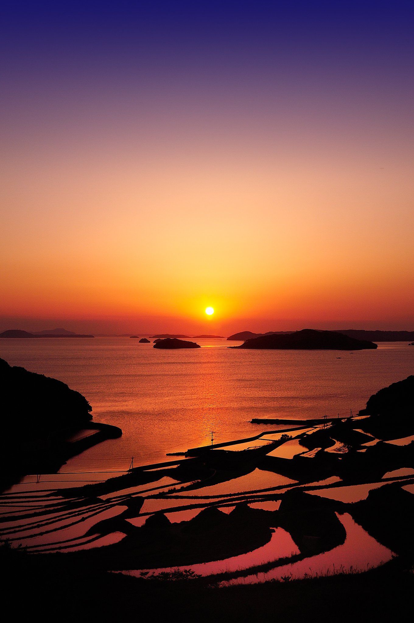 土谷の棚田夕景