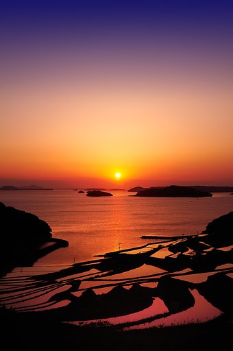 土谷の棚田夕景