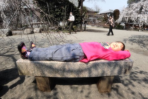 【おだやかに・・・春】　花見で昼寝