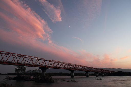 夕映えの木曽川