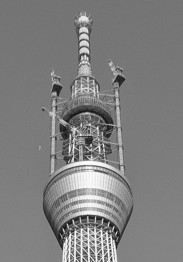 【モノクロ】５９４ｍの東京スカイツリー