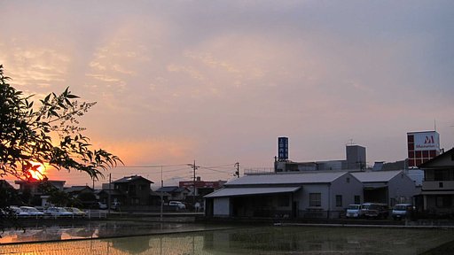 定点の夕焼け