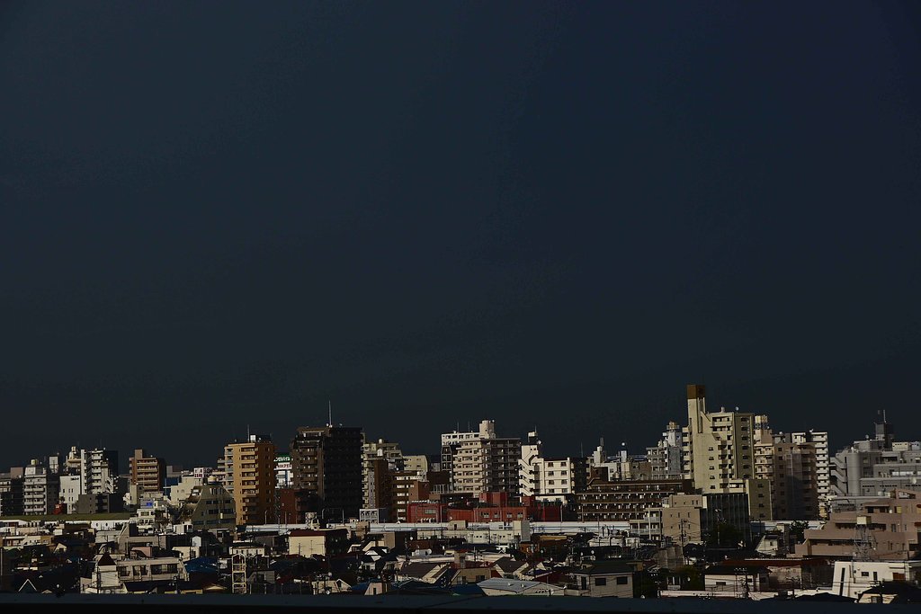 雨上がりした街